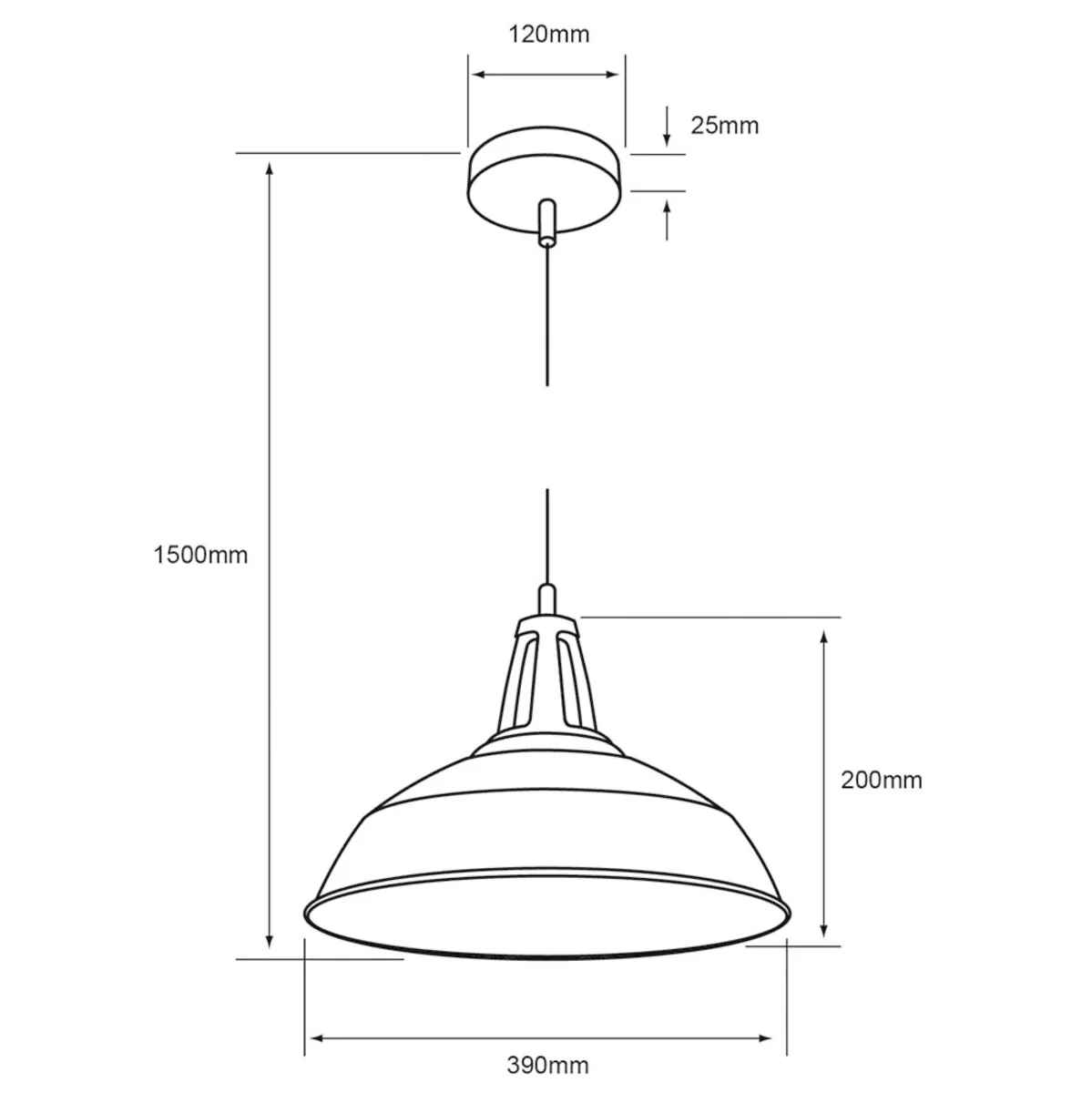 Luminaria Suspendida Agora Negro Mate 060W 100-240V E27 60Ctl1300Mvn - Image 5