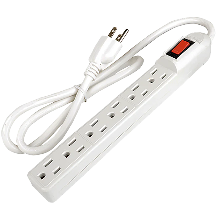 Multicontacto 6 entradas Aterrizados 125V 15A Blanco Mul-6B