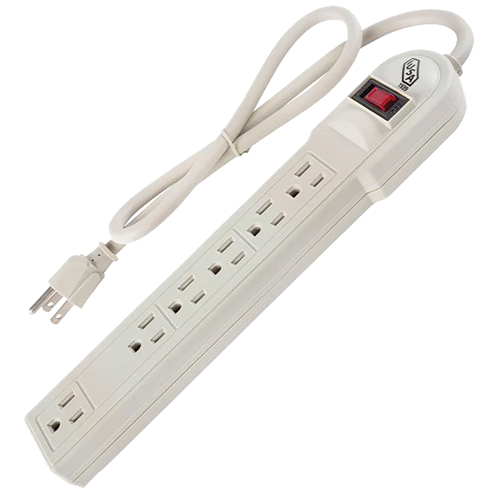 Multicontacto 6 entradas Aterrizados 125V 15A Beig Mul-5+1Bg 5+1