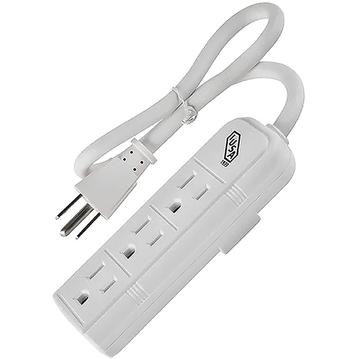 Multicontacto 3 entradas Aterrizados 125V 13A Blanco Mul-3B