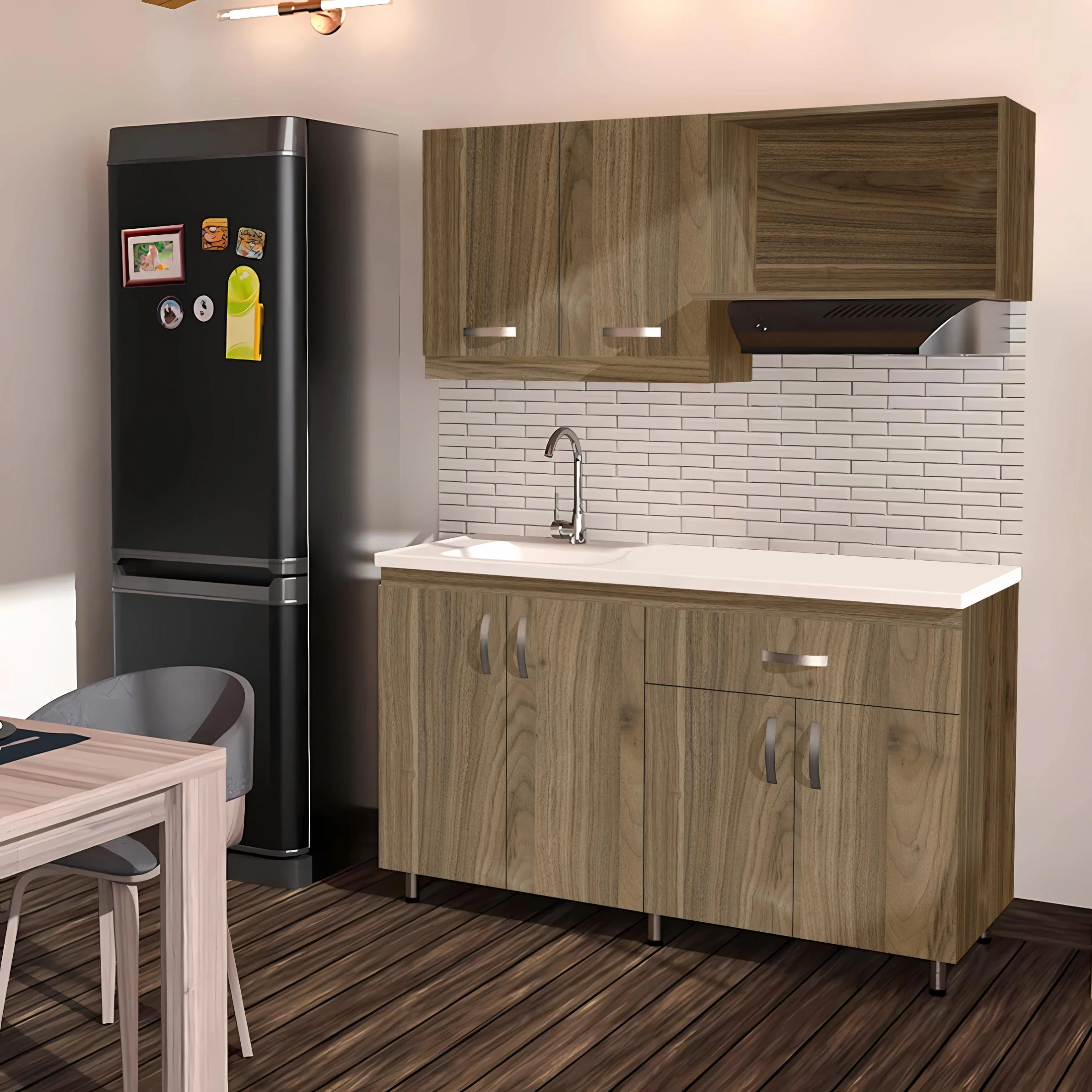 Cocina Indira Color Ceniza De 120X55 Cm Sin Perforación Modelo Bhindc1-120-Sp Bochetti 1221211