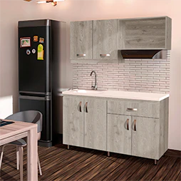 Cocina Sofía Color Ceniza De 150X60 Cm Sin Perforación Bochetti 1221213