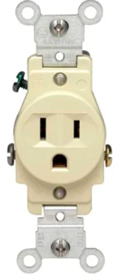 Contacto Sencillo 2P 3H 15A 125V Marfil Leviton Ec7699