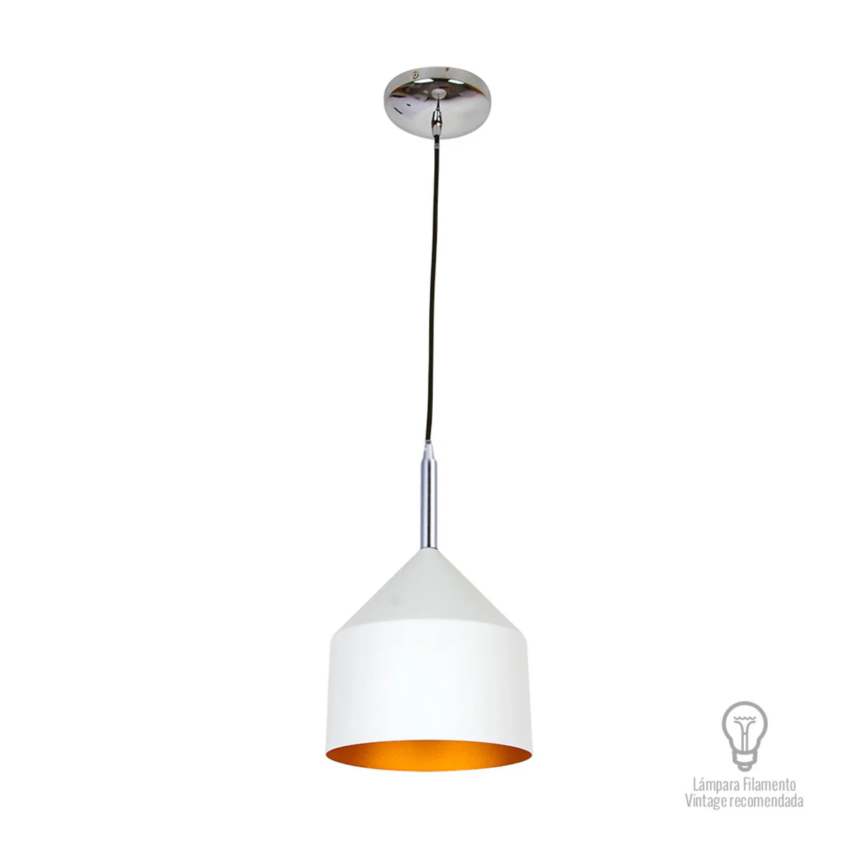 Luminario Suspendido Auva Blanco/Cobre 060W 100-240V E27 Ctl-7432/B - Image 4