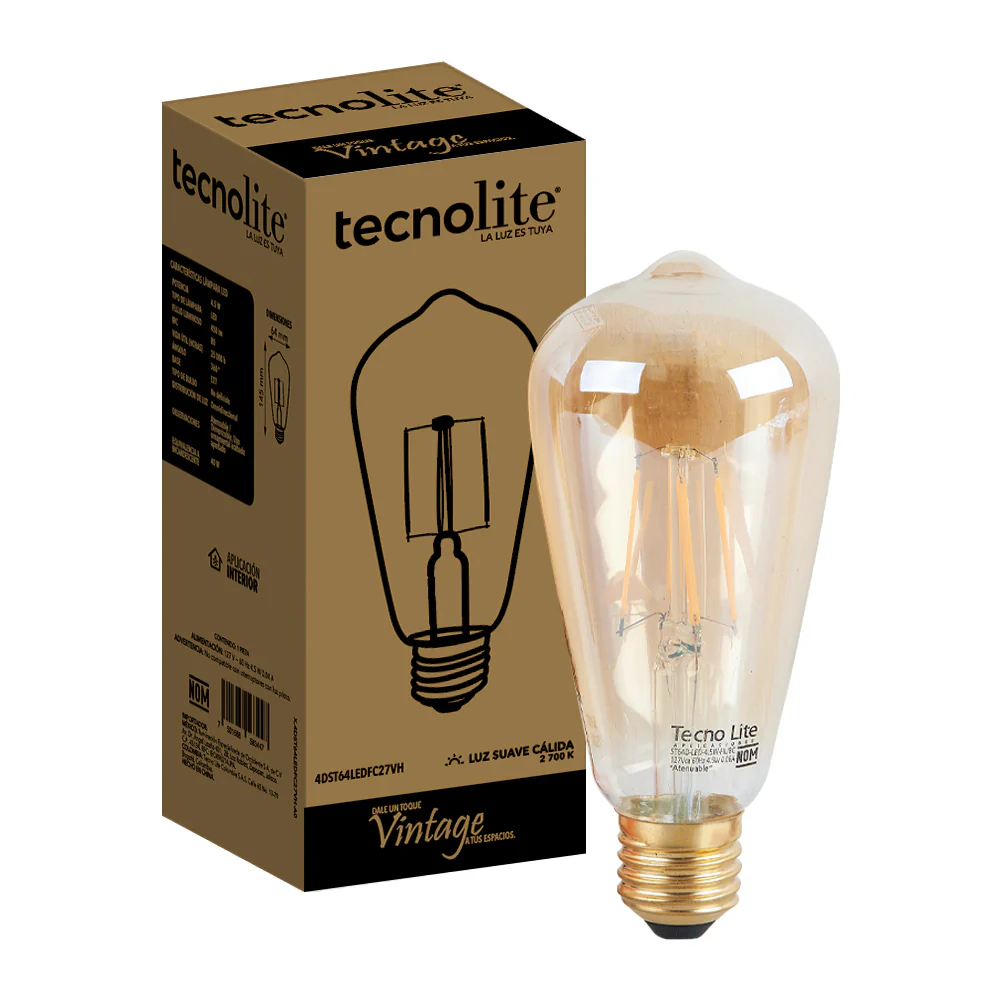 Foco Filamento Led Atenuable 4.5W E27 2700K St64D - Image 2