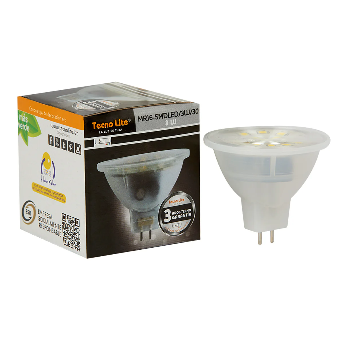 Foco Reflector LED MR16 3W 3000K - Image 5