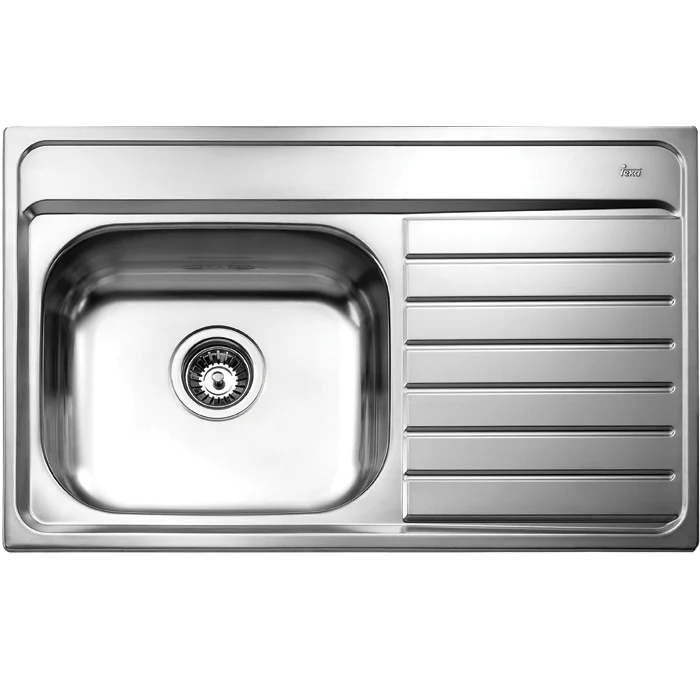 Fregadero De Empotrar Una Tina Un Escurridor Derecho Acero Inoxidable 80X51 Cm Pm4067