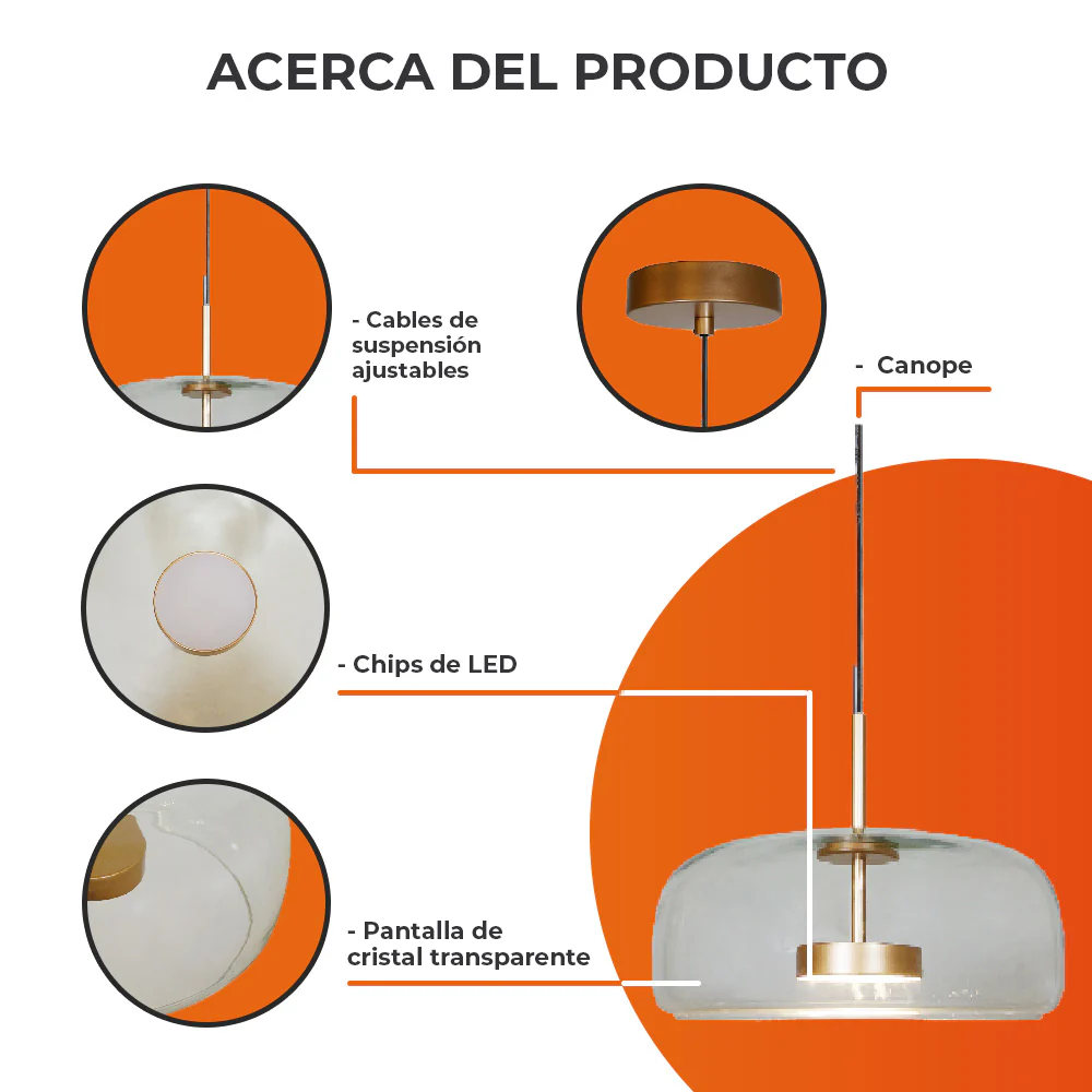 Lámpara Colgante Led Buna 11.5W 3000K 640Lm - Image 7