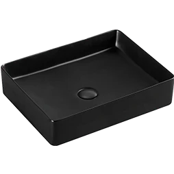Lavabo Cassius Mate Negro De Sobre Poner Con Contra