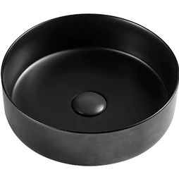 Lavabo Constantino Mate Negro Redondo Con Contra