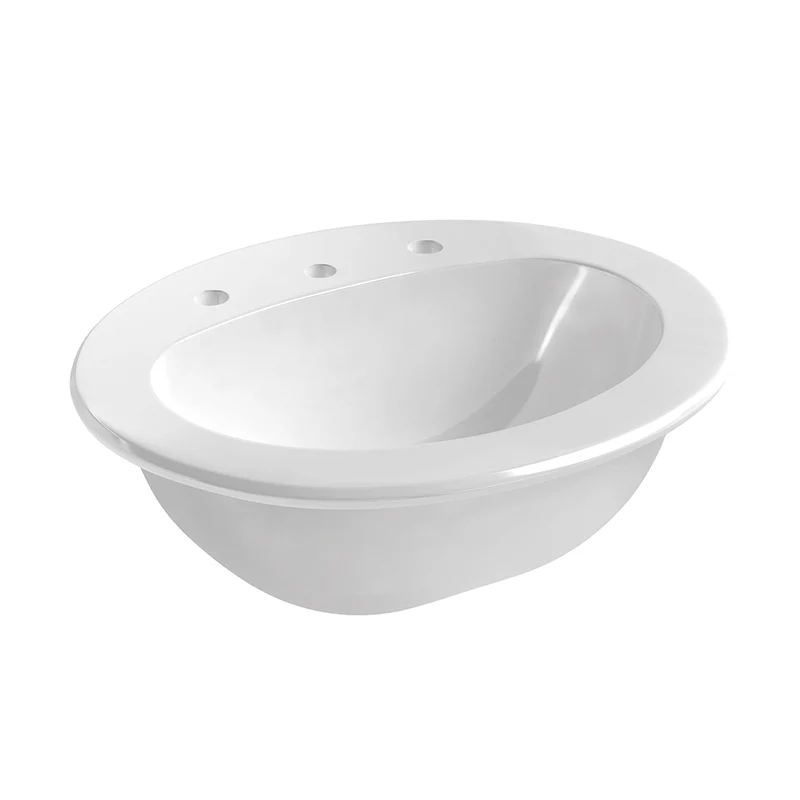 Lavabo De Sobreponer Blanco Flandes 52050 Cerámica Pm5417 - Image 3