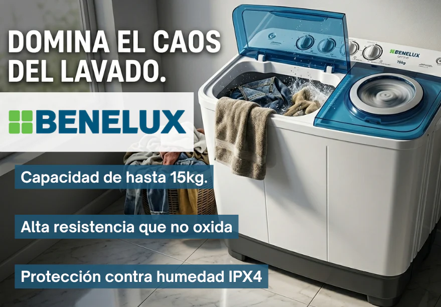 Lavadora Semiautomática Benelux 2 Tinas - Image 2