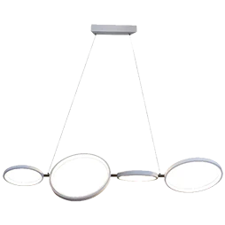 Luminaria Colgante Decorativa 4 Aros Led Integrado 33W 3000K Blanca Modelo 33Ctlled168Mv30B
