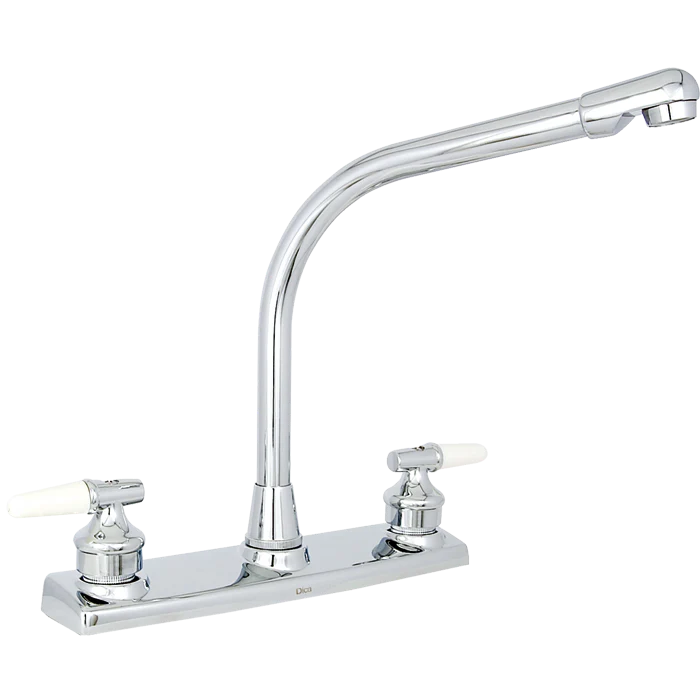 Mezcladora Ecológica Dica 3709C Para Fregadero 8 Cuello Alto Cromo