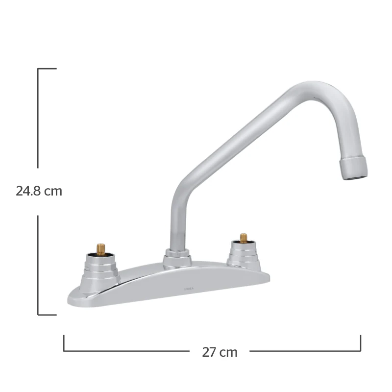Mezcladora Para Fregadero De Piso Sin Manerales, Acabado Cromo, Modelo 318, Urrea - Image 3