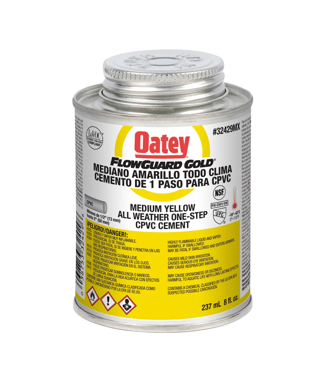 Pegamento Para Cpvc Flowguard (8 Oz / 237 Ml), Modelo 32429Mx, Oatey Pg3156