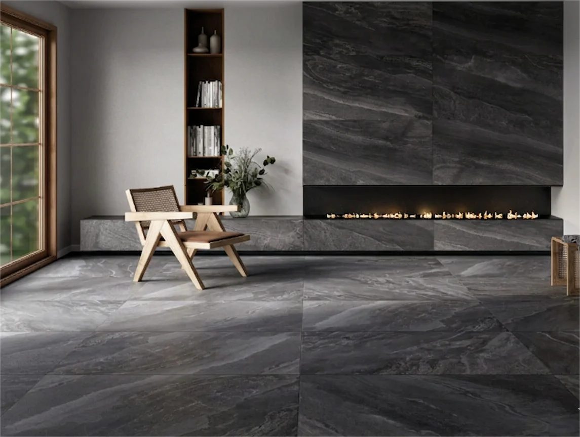 Piso Cerámico Folsom Black Rectificado 59.3X119.0 Cm Lamosa Cobertura: 1.41 M² Por Caja 1572883, (Precio Por Metro) - Image 2