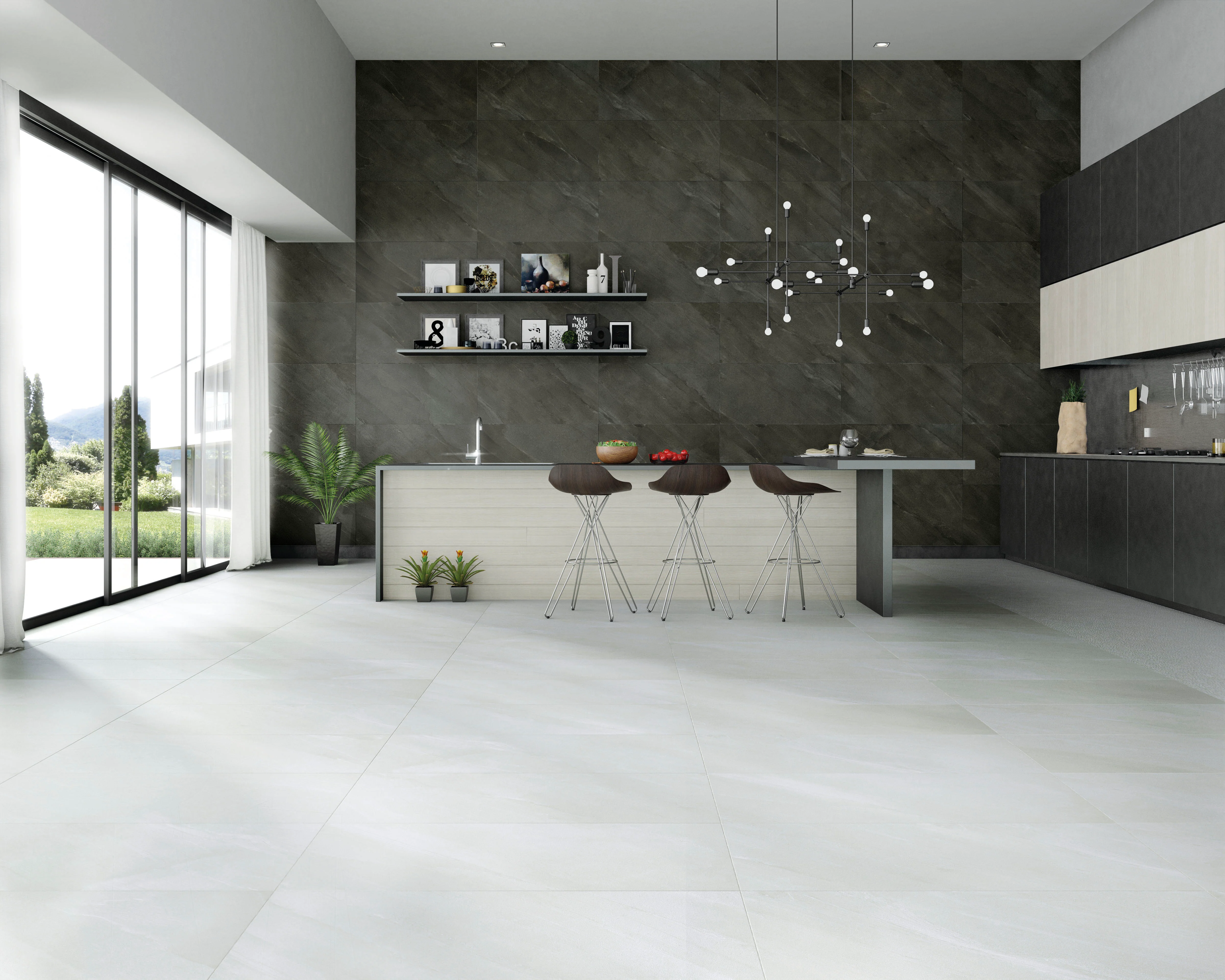 Piso Cerámico Supergres Rectificado Lemek Grafito 45X90 Cm Cesantoni Cobertura: 1.63 M² Por Caja Pq3057, (Precio Por Metro) - Image 2