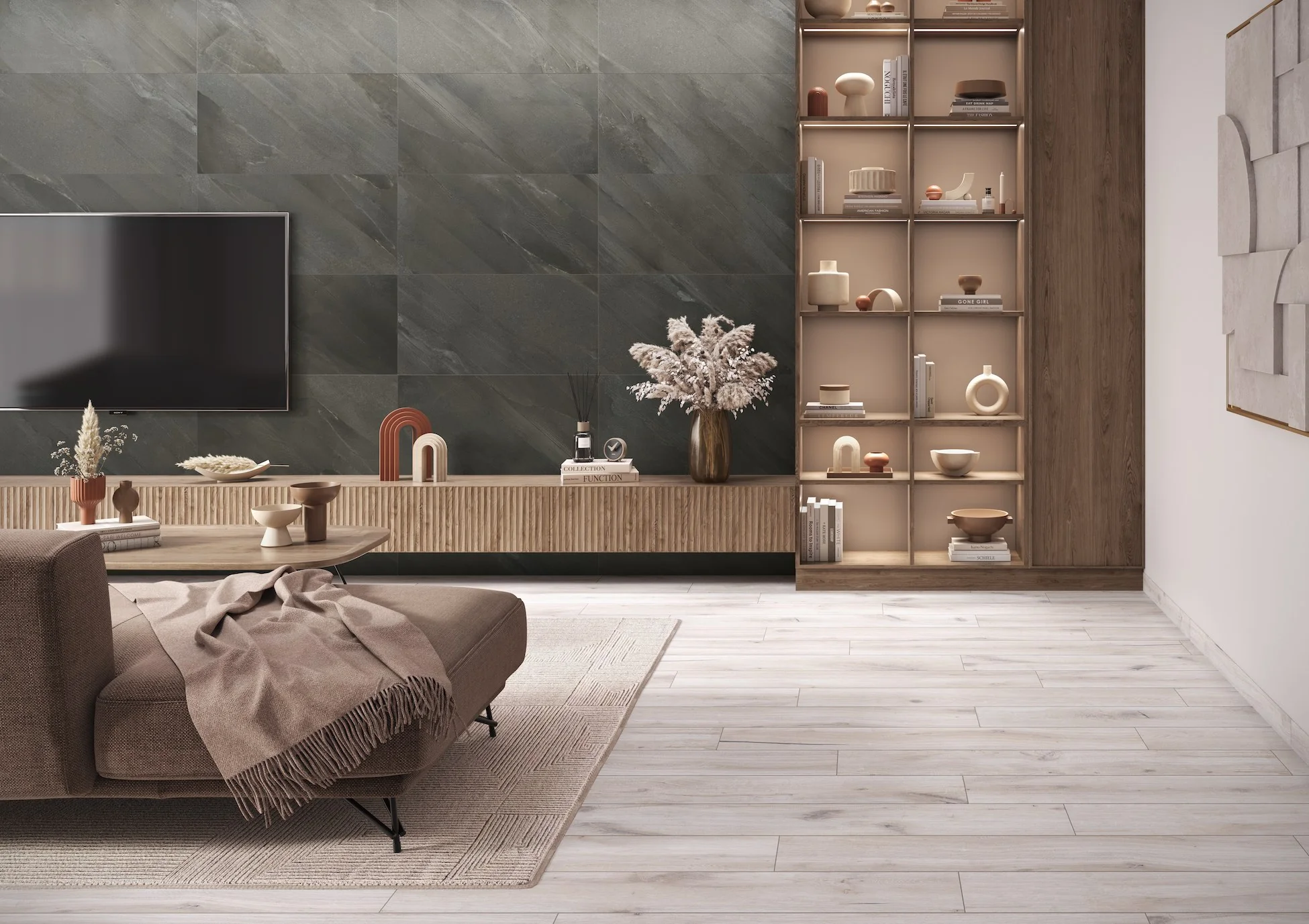 Piso Cerámico Supergres Rectificado Lemek Grafito 45X90 Cm Cesantoni Cobertura: 1.63 M² Por Caja Pq3057, (Precio Por Metro) - Image 3