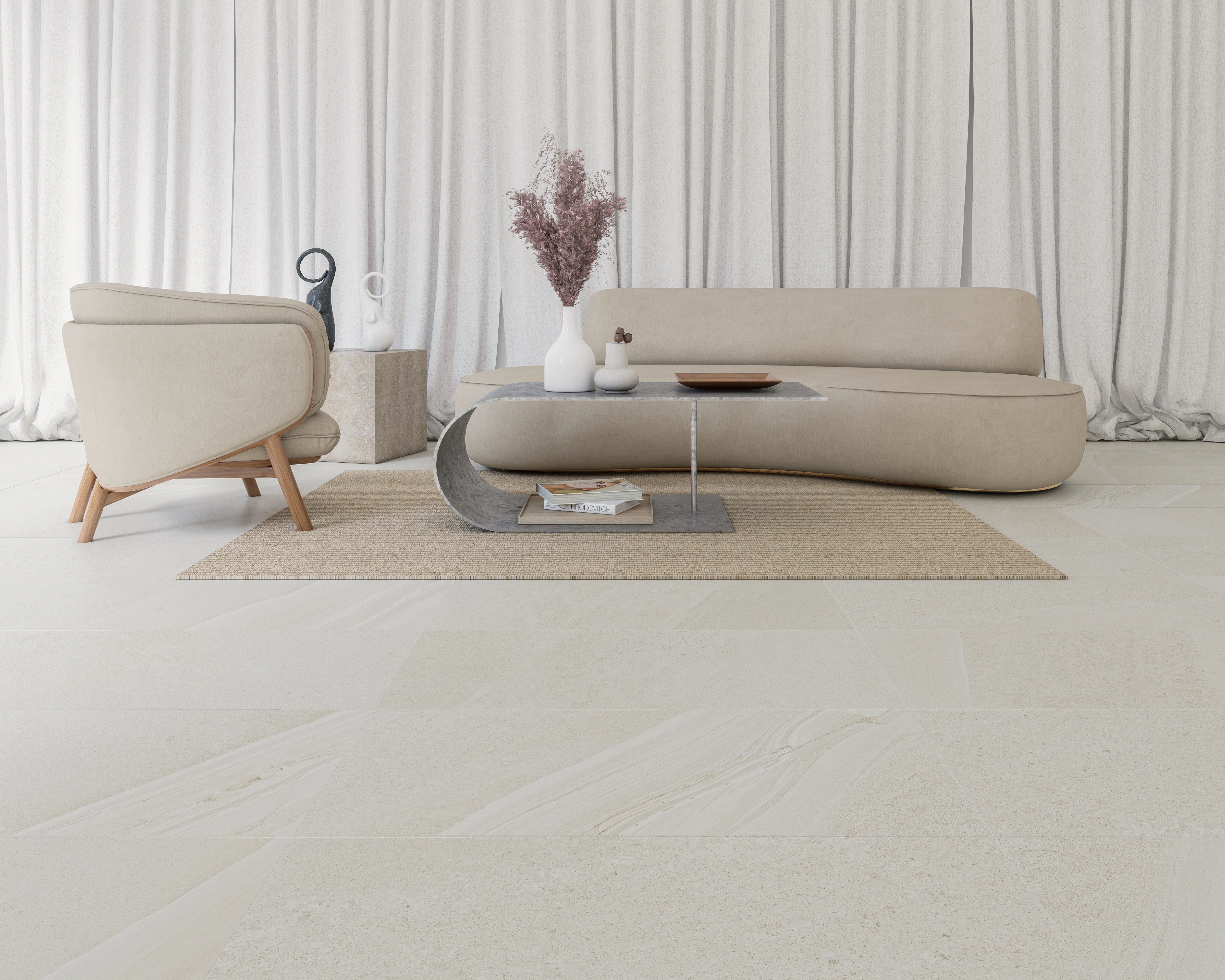 Piso Cerámico Supergres Rectificado Piamont Blanco 45X90 Cm Cesantoni Cobertura: 1.63 M² Por Caja Pq30320, (Precio Por Metro) - Image 2
