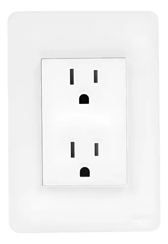 Placa de 3 modulos con chasis + Contacto duplex (1323106+1301681)