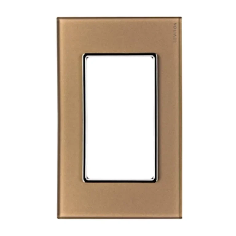 Placa De 3 Módulos De 1/3 Color Dorado Stalo Kristalo Leviton Ec7452