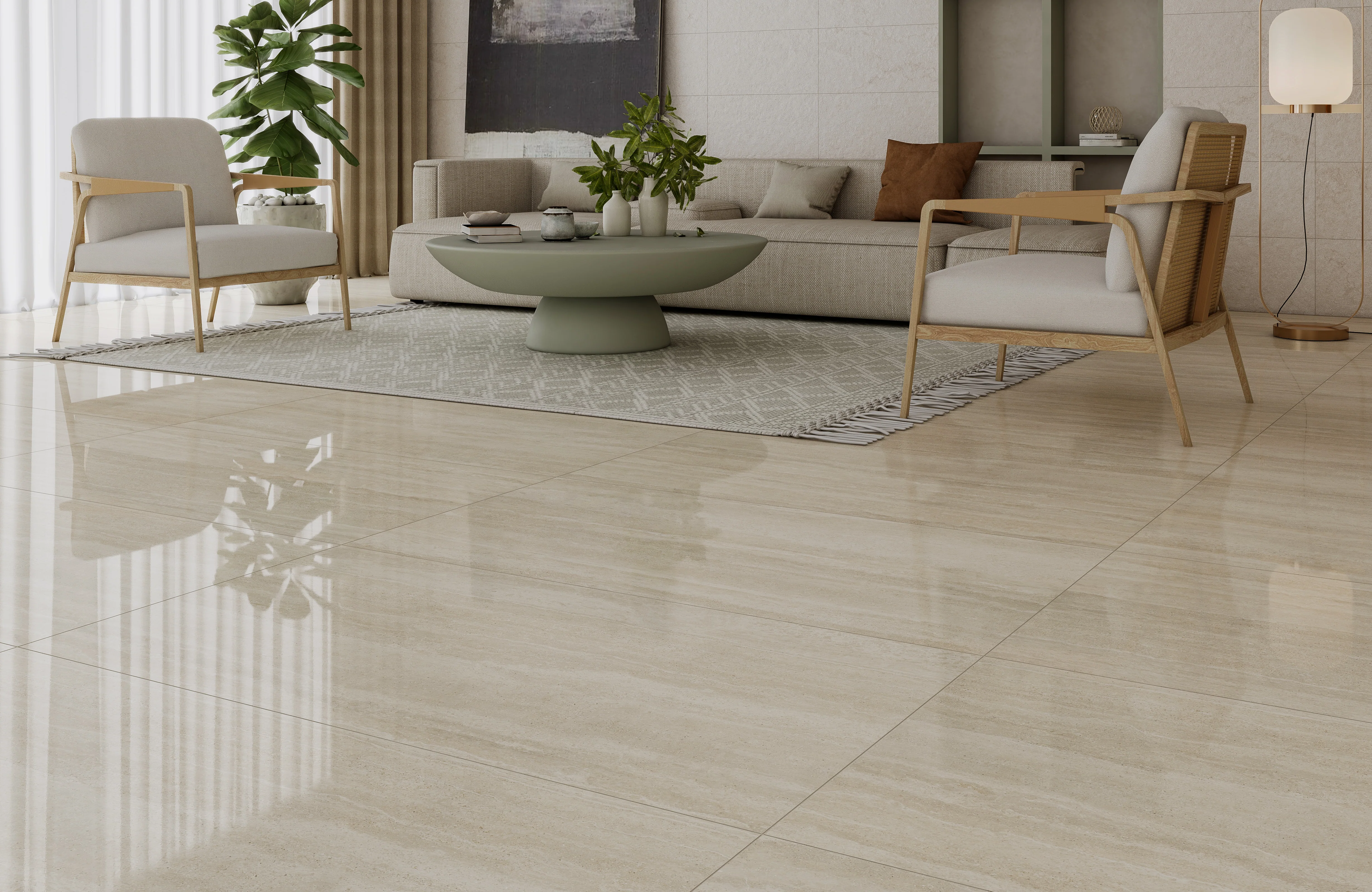 Porcelánico Pulido Rectificado Caravita Gold 60X120 Cm Cesantoni Cobertura: 1.44 M² Por Caja Pq3708, (Precio Por Metro) - Image 2