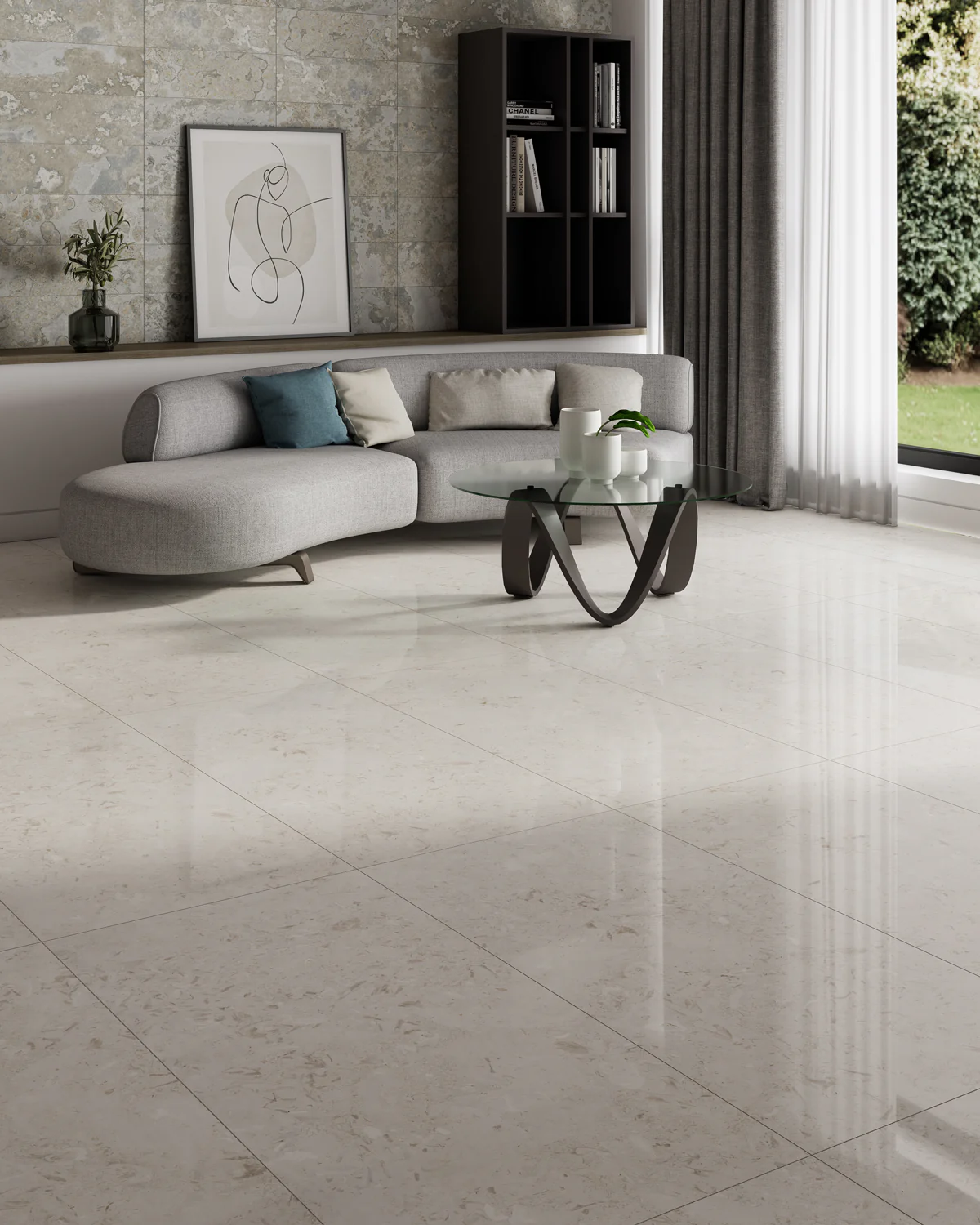 Porcelánico Pulido Rectificado Coral Shell Beige 60X120 Cm Cesantoni Cobertura: 1.44 M² Por Caja Pq3711, (Precio Por Metro) - Image 4
