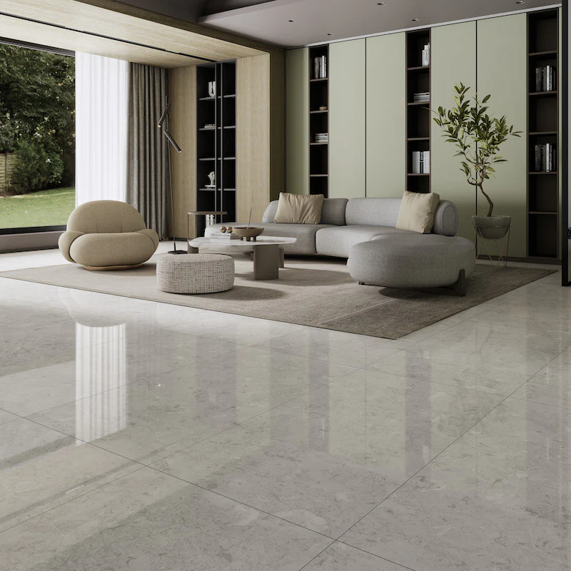 Porcelánico Pulido Rectificado Coral Shell Gray 60X120 Cm Cesantoni Cobertura: 1.44 M² Por Caja Pq3712, (Precio Por Metro) - Image 2
