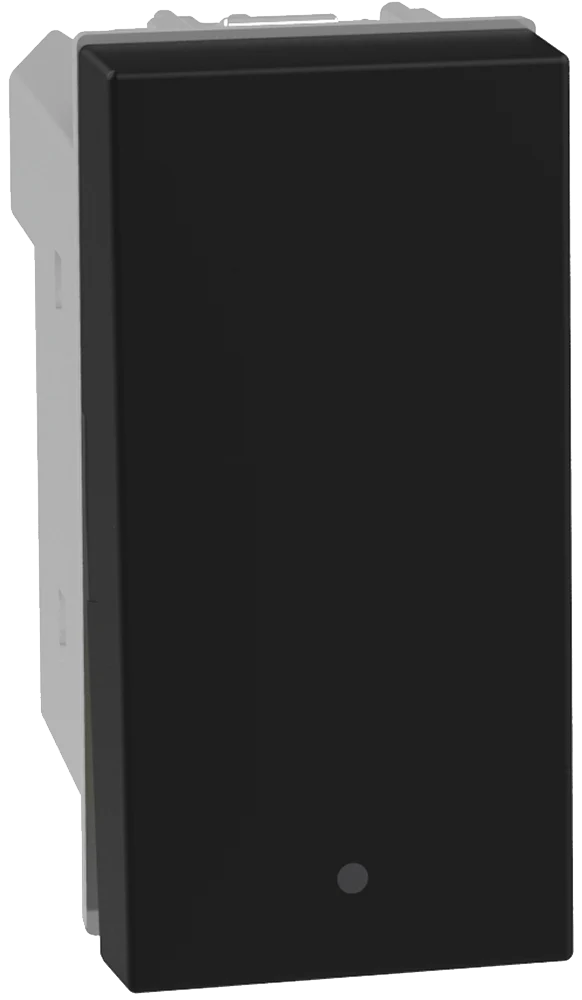 Pulsador NA 10A, 127-277V~, 1 mod. Negro Mate 1322198