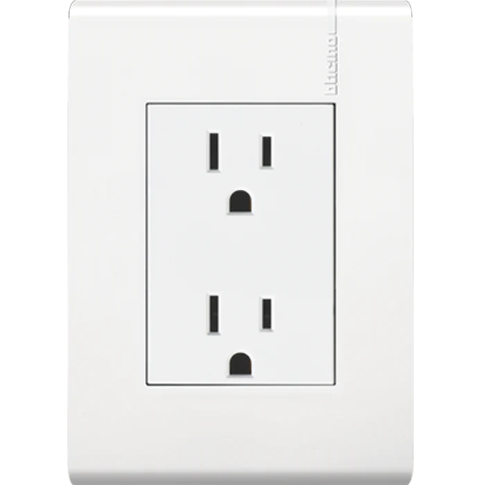Toma De Corriente Con Placa Duplex Blanco Ec4106