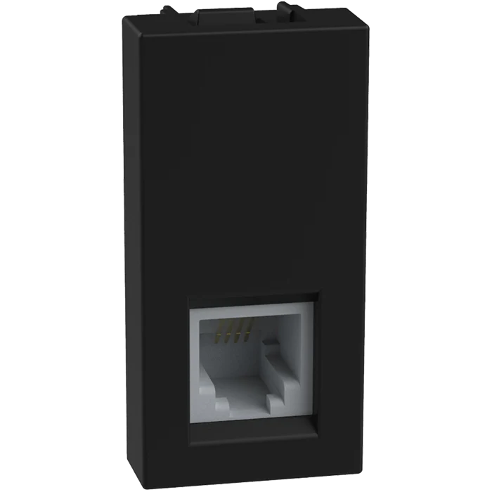 Toma de teléfono de 4 hilos, 1 mod. Negro Mate 1322188