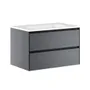 Vanity De Colgar Gris Con Lavabo Blanco Van1430 Largo 80Cm Alto 52 Cm