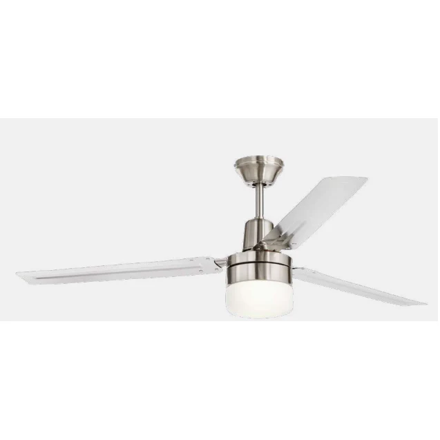 Ventilador Torbellino Estevez Con Luz 56Pulg Níquel Blanco Ev1234